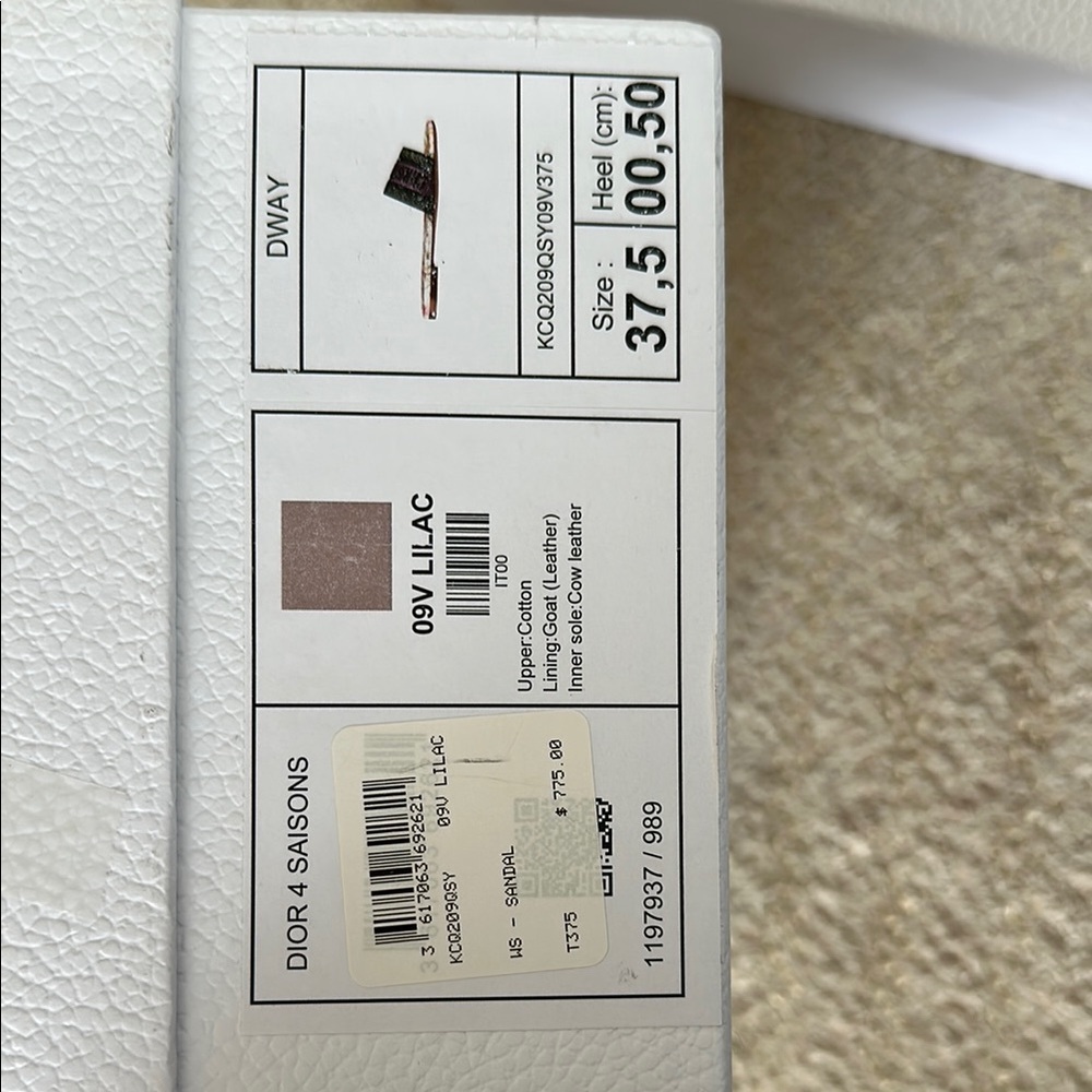 Dior Black and Cream Sandals with Floral Footbed - Picture 3 of 5